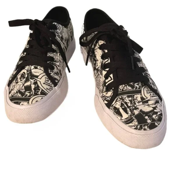 DC x Unisex Marvel Deadpool Manual Skater Shoes Men's Size 7.5 Women's size 9 - Picture 2 of 14